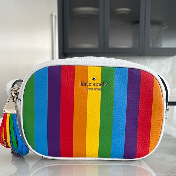 kate spade Handbags - Kate Spade New York Kourtney Spectrum Stripe Camera Bag. NWT.